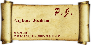 Pajkos Joakim névjegykártya